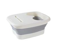 Bañera para pedicura, bandeja de pedicura portátil, para pedicura, plegable, con base de masaje para salón, terapia, recuperación, viajes de campamento, calmante cansado, dolor