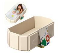 Bañera plegable, bañera plegable bebé con tapón de drenaje y triángulo de apoyo, 75x45x25cm bañera portátil multifuncional para bebé, lavabo de ducha portátil para 0-8 años, blanco