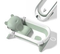Bañera Plegable Bebé Con Cojín De Baño Antideslizante - bañera Bebe Plegable Con Termómetro - Asiento Bañera Bebe - Desde El Nacimiento Hasta Los 3 Años - Regalos De Nacimiento