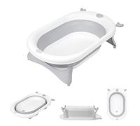 Bañera plegable Kikkaboo, plegable, desagüe de agua, fácil de limpiar, color gris
