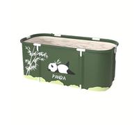 Bañera Plegable para Adultos Portátil 115 x 60 x 50 cm Para Baño Caliente, Spa, Cubo De Baño Grueso, Bañera Grande De Múltiples Capas Con Respaldo, Cojín Y Bomba Inflable, Verde