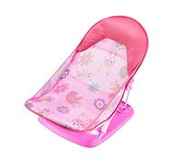 Bañera plegable para bebé con 3 posiciones reclinables ajustables, soporte de baño para uso en el fregadero o bañera, para bebés recién nacidos de 0 a 12 meses (rojo rosa, 60 x 33 x 35 cm)
