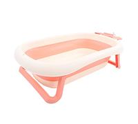 Bañera Plegable para bebé, Orificio de Drenaje Seguro Bañera Plegable para bebé que Cuelga para Viajar (Rosa)