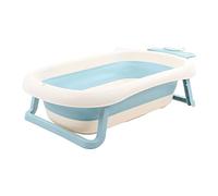Bañera Plegable para bebé, Orificio de Drenaje Seguro Bañera Plegable para bebé que Cuelga para Viajar (Azul)