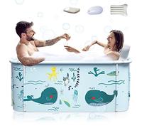 Bañera plegable portátil extragrande de 53 pulgadas con cubierta para adultos, bañera de spa familiar para baño pequeño, tapa para cabina de ducha (53 pulgadas)