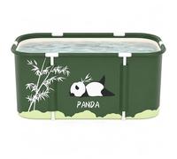 Bañera Plegable Portátil para Adultos, 115x50 cm Bañera de Pie Independiente con Aislamiento 6 Capas Spa Caliente, Baño de Hielo Exterior Interior con Doble Drenaje y Bolsa Transporte (panda)