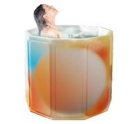 Bañera portátil Agua caliente para adultos, bañera de lavado de cuerpo completo engrosado, cubo de baño plegable, 65 cm, fácil de usar, portátil para atletas y adultos al aire libre o en el baño