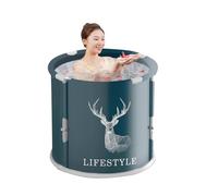 Bañera portátil, bañera portátil para ducha,Piscina de buceo plegable con barril de hielo | Bañera de buceo para adultos, bañera de SPA separada para baño familiar para baño cal