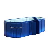 Bañera portátil de 150 cm con estante, plegable para 2 personas, sin inflar, bañera de remojo 2 en 1, baño de hielo y spa caliente para ducha, jardín y camping (azul)