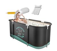 Bañera portátil para adultos - Bañera para adultos | Lavabo plegable, spa ligero para camping, lavabo plegable de 45.3 x 23.6 x 19.7 pulgadas con respaldo para hielo o remojo caliente, spa para