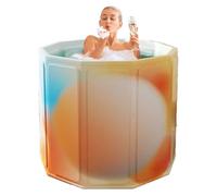 Bañera portátil para cabina de ducha | Diseño de bañera de lavado de cuerpo completo engrosado, cubo de baño plegable | Solución de remojo para baño interior que ahorra espacio para uso en apartamento