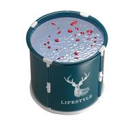 Bañera portátil, piscina plegable de barril de hielo, lavabo independiente al aire libre, diseño plegable de 25.6 x 27.6 pulgadas, bañera de spa fría para atletas, caliente, baño de hielo, uso