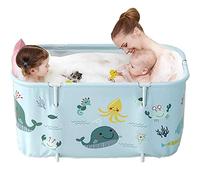Bañera portátil plegable en plástico, bañera de tamaño extragrande, para adultos y niños, 120 cm, color azul