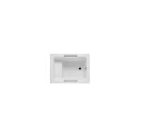 Bañera rectangular acrílica blanca de diseño simple Shortline de Unisan - Sin válvula automática / Faldón frontal a la derecha y lateral / 100x80 cm