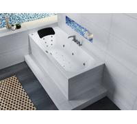 Bañera rectangular RIHO Linares, versión izquierda, con sistema Bliss, 2 plazas, blanca, B144006005, Versión: 200x90x49,5cm, capacidad útil: 270 litros