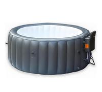 Bañera Redonda para 3-4 Personas - SPA Semirrígido, Diámetro 196 cm | Calefacción por Circulación de Agua, Masaje de Burbujas de 3 Niveles, Luz Ambiental Degradada de 6 Colores