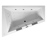 Bañera RIHO Doppio, asimétrica, con sistema Bliss, 2 plazas, 180x130x48cm, 315 litros, blanca, B033004005, Versión: Versión derecha
