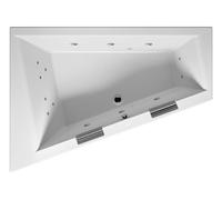 Bañera RIHO Doppio, asimétrica, con sistema de flujo, 2 plazas, 180x130x48cm, 315 litros, blanca, B033005005, Versión: Versión derecha