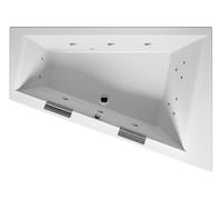 Bañera RIHO Doppio, asimétrica, con sistema de flujo, 2 plazas, 180x130x48cm, 315 litros, blanca, B034005005, Versión: Versión izquierda