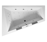 Bañera RIHO Doppio, asimétrica, con sistema Joy, 2 plazas, 180x130x48cm, 315 litros, blanca, B033007005, Versión: Versión derecha