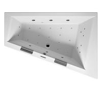 Bañera RIHO Doppio, asimétrica, con sistema Joy, 2 plazas, 180x130x48cm, 315 litros, blanca, B034006005, Versión: Versión izquierda