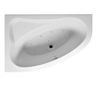 Bañera rinconera RIHO Lyra, versión derecha, con Air-System, empotrada, 2 plazas, blanca, B017004005, Versión: 170x110x46,5cm, capacidad útil: 200 litros