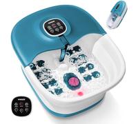 Bañera Spa Masajeador Para Pies, Hidromasaje Para Pies, Masajeador de Pies Plegable con Calefacción, ControlRemoto, Burbujas, Piedra Pómez, Temporizador, 16 Rodillos, Azul