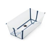 Bañera Stokke Flexi Bath XL, Azul transparente - Bañera plegable para bebé - Ligera, duradera y fácil de guardar - Práctica para usar en casa o de viaje - De o a 6 años