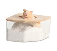 Bañeras de arena para hámster, contenedor de inodoro de baño para hámster, ducha acrílica y sala de excavación, caja de bañera transparente para hámster sirio, conejillo de indias, ratones, animales