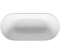Bañeras Luv de Duravit, exenta, revestimiento acrílico sin juntas, 2 inclinaciones hacia atrás, con juego de desagüe, 1600x750mm, blanco mate, 700461000000000