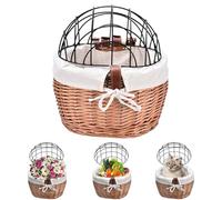 Baneta de bicicletas de sauce | Cesta de canasta de bicicleta de ratán Cesta de almacenamiento tejido a mano, portador de perros de bicicleta extraíble, vale la pena dar el mejor viaje, nuestra canast