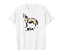 Banff Canada Lobo Camiseta gráfica económica, Hombre, Blanco, XL
