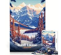 Banff Louise, CanadáRompecabezas para Adolescentes de 1000 piezasMemoria agudizadaOcio y entretenimientoBordes impecablesRegalo de Invierno (38x26cm)