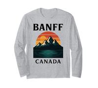 Banff National Park Canadá Alberta Maple Retro Hoja Canadiense Manga Larga
