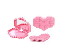 Bang Shaver Comb - Dead End Trimmer for Rutine Care | Abs Stainless Steel with Compact 8.2x6.2x1.6 cm Size, Heart Shaped Design, Mirror Included, Travel Outdoor Home and Personal Grooming Hair Tool