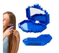 Bang Shaver Comb - Dead End Trimmer for Rutine Care | Abs Stainless Steel with Compact 8.2x6.2x1.6 cm Size, Heart Shaped Design, Mirror Included, Travel Outdoor Home and Personal Grooming Hair Tool