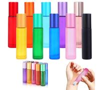Bangbobi 10 ml Botella Roll-on vacía, 10 Piezas de Botellas Roll-on para aceites: Botellas de Vidrio para aceites Esenciales, aromaterapia, perfumes y cosméticos, Modernas (10 Colores)