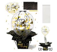 Bangbobi 44 Piezas Caja Sorpresa DIY con Globos, Embalaje con temática de cumpleaños, Cordones para Globos, Regalos de Dinero para cumpleaños, Ideal para tu Familia, Tus Hijos, Tus Amigos