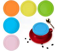 Bangbobi - 5 Tapas de Silicona Reutilizables para Yogures de 500g, Herméticas y Aptas para Lavavajillas, Compatibles con Alpro, Milbona, Aldi