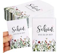 Bangbobi - 50 Unidades Bolsitas de Semillas 'Qué Bien Que Estés Aquí', Regalos para Invitados para Bodas, Bautizos, Comuniones, Confirmaciones, Cumpleaños - Sobres de Papier para Semillas de Flores