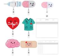Bangbobi Accesorios para Enfermeras portatarjetas de identificación de 6 Tarjetas con Etiqueta de Nombre de Enfermera, portatarjetas de identificación de Enfermera