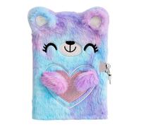 Bangbobi Diario de Peluche niña con Cerradura - A5, 160 páginas, Cuaderno Infantil con Cerradura, Diario de Peluche Osito para niñas para Escribir y Dibujar