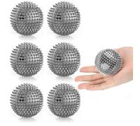 Bangbobi Juego de 6 Pelotas de Masaje Erizo, Pelotas de acupresión Spike Ball con púas para masajear Manos y pies, 7,5 cm, PVC rígido. Reducción del estrés. Alivio del Dolor.