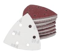 Bangbobi Juego de 60 piezas de triángulos de lijado para lijadoras delta - 93 x 93 x 93 mm - grano 40/80/120/180/240/320 - cierre de velcro de 6 agujeros - papel de lija lijadora triangular
