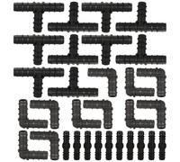 Bangbobi Kit de conexión de riego con Conectores de Manguera de 30 Piezas - Conector de Manguera de PE de 16 mm, Piezas en T y en L, Duradero y fácil de Instalar by