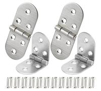 Bangbobi set de 4 bisagras plegables de acero inoxidable para muebles - apertura de 180°, diseño redondo, bisagra atornillable para mesas plegables, armarios y mucho más