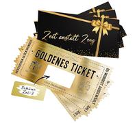 Bangbobi - Set de Tickets Dorados para Rascar, 3 Cupones Rascables para Hacer en Casa con Pegatinas, para Regalos Personalizados, Cumplea?os, San Valentín
