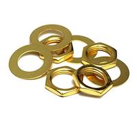 Bangdan 4 Tuercas y 4 Arandelas color dorado para Potenciómetros CTS Bourns o medidas imperiales & Jack Switchcraft 3/8" (8 unidades)