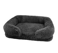 BangDon Cama rectangular lavable y extraíble para perro con felpa suave y acogedora, transpirable, sofá cama para perros pequeños, medianos y grandes, L (75 x 50 x 14 cm), color negro