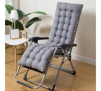 BangDon Cojín para tumbona de estilo moderno, grueso, relajante, con diseño antideslizante, para exteriores, jardín, patio, playa, piscina (solo cojín) (gris, 160 x 50 pulgadas)